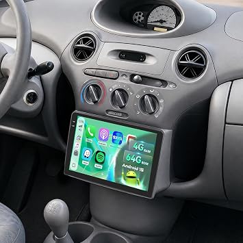 5Ghz WiFi 4G+64G Android 15 Car Radio for Toyota Yaris 1999-2005/ECHO 2000-2002 Car Stereo with Wireless Carplay/Android Auto, 9 Inch HD Touchscreen with GPS Bluetooth5.0 FM/RDS EQ SWC
