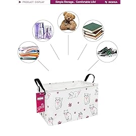 INGHUA Rectangular Storage Basket Fabric Organizer Bin for Toys,Books,Clothes,Gifts,Pets-Perfect for Home,Office,Nursery,Dorm,Shelf(Rec-Love cat )