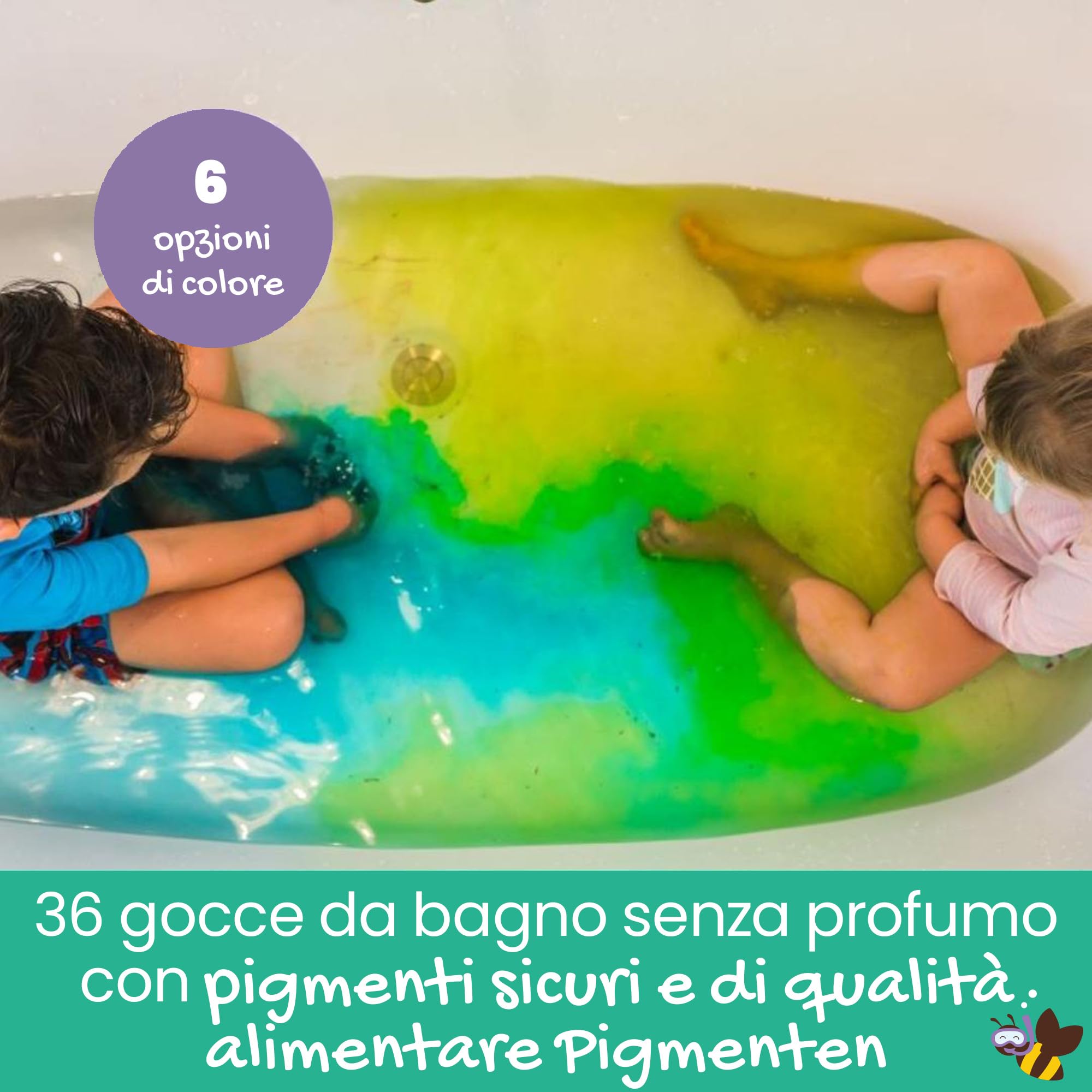 Set Divertente per il Bagno Honeysticks - Pastelli da Bagno Non Tossici (7) e Tavolette Colorate (36) per Divertimento Creativo Nella Vasca - Ottimo Regalo per Bambini