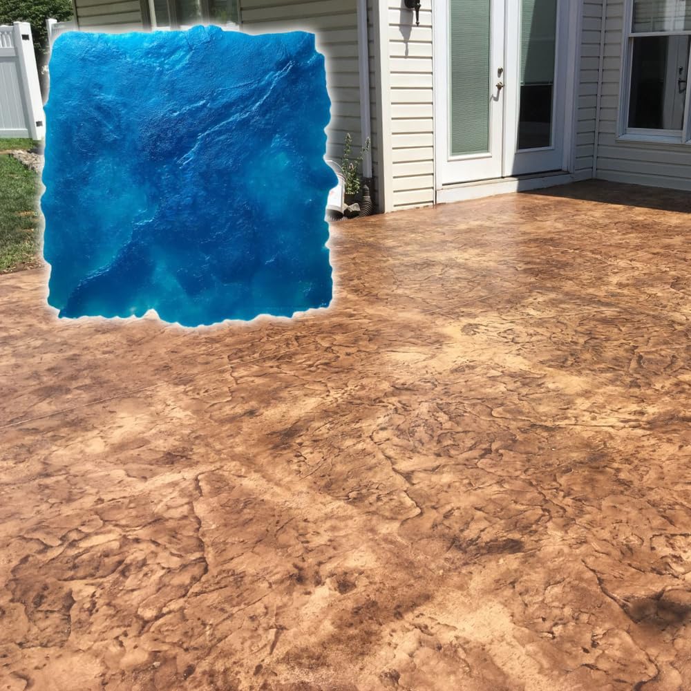 Seamless Concrete Stamps 24"x24" - Made in USA – Flexible Slate Texture Mat for Patios, Walkways & Driveways – Professional Concrete Stamping Tool for Realistic Stone Finish SKM 1300/1