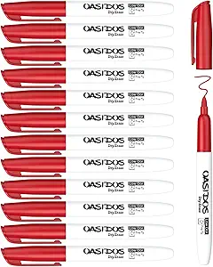 Fine Tip Dry Erase Markers - 12 Pack Red Fine Point Thin Whiteboard Markers Bulk, Low Odor Dry Erase Markers for Office Classroom School White Board