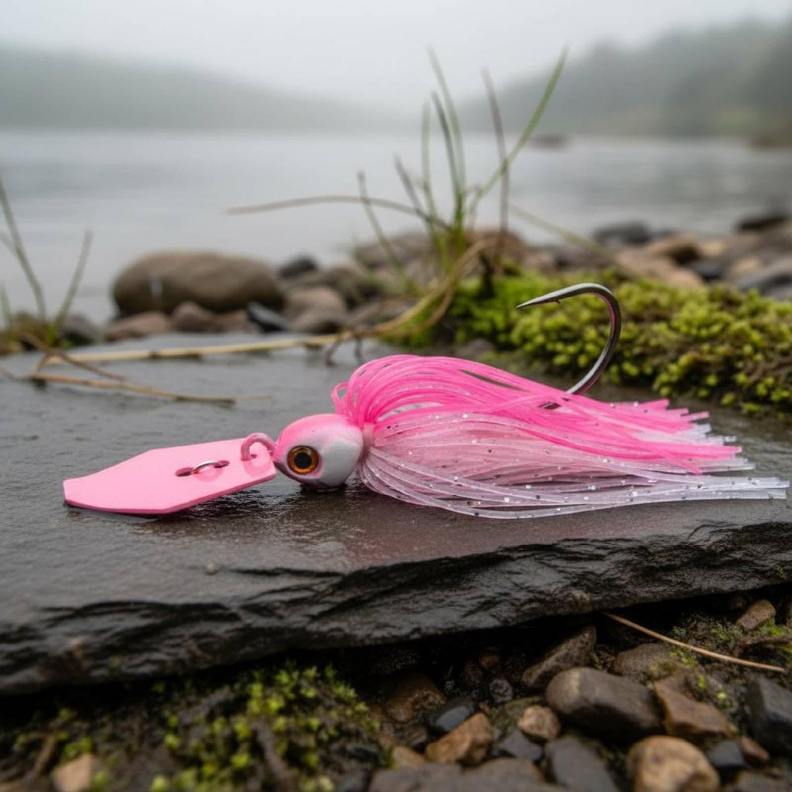 6 Esche Artificiali Bladed Jig Spinnerbait, Esche in Plastica Morbida con Vibrazioni Evidenti E Luci Lampeggianti per Attirare I Lunga Distanz