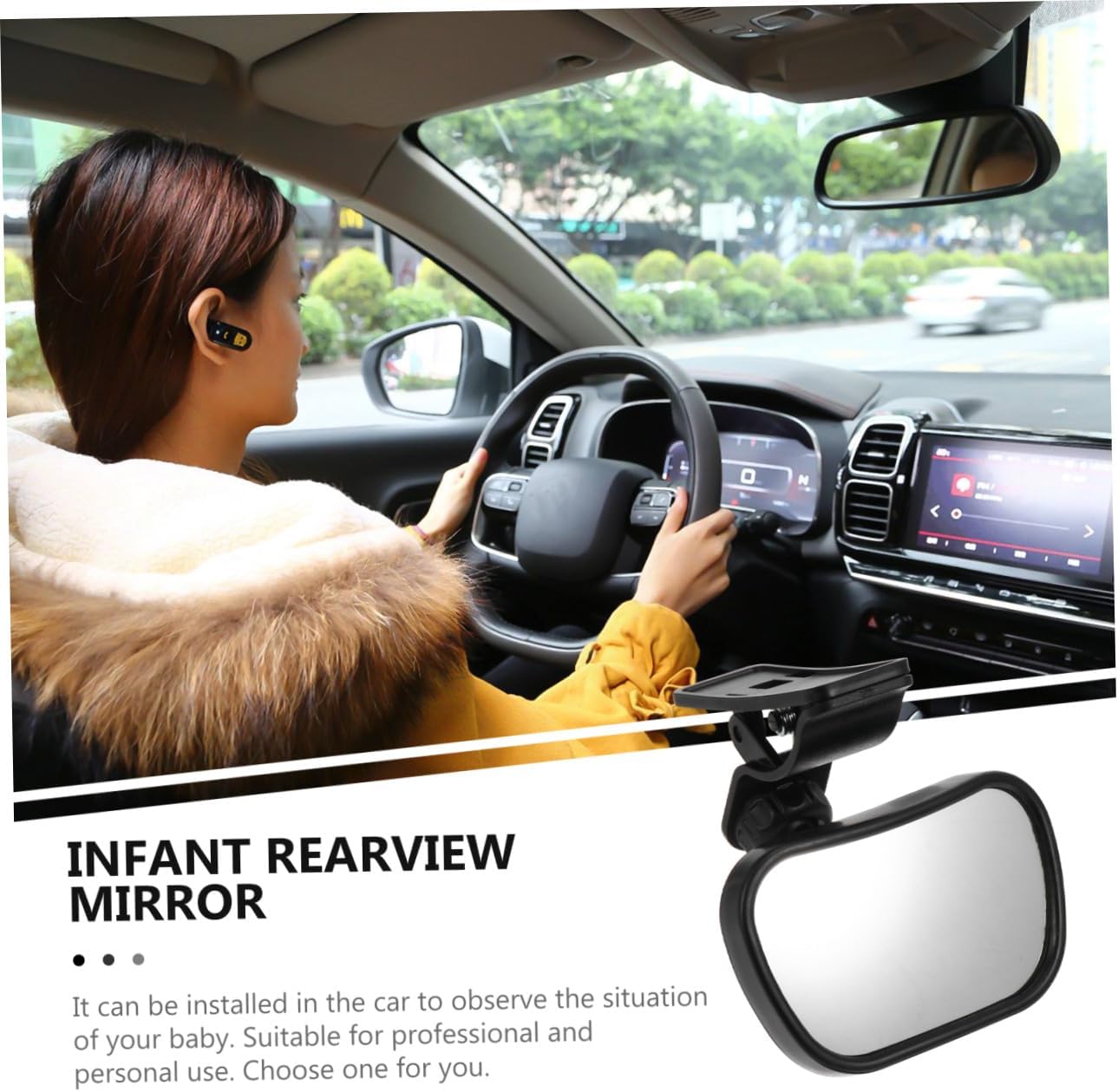Abaodam 3sets Car Rearview Mirror Backseat Observation Mirror for Safe Monitoring Cup -resistant Material Easy Installation
