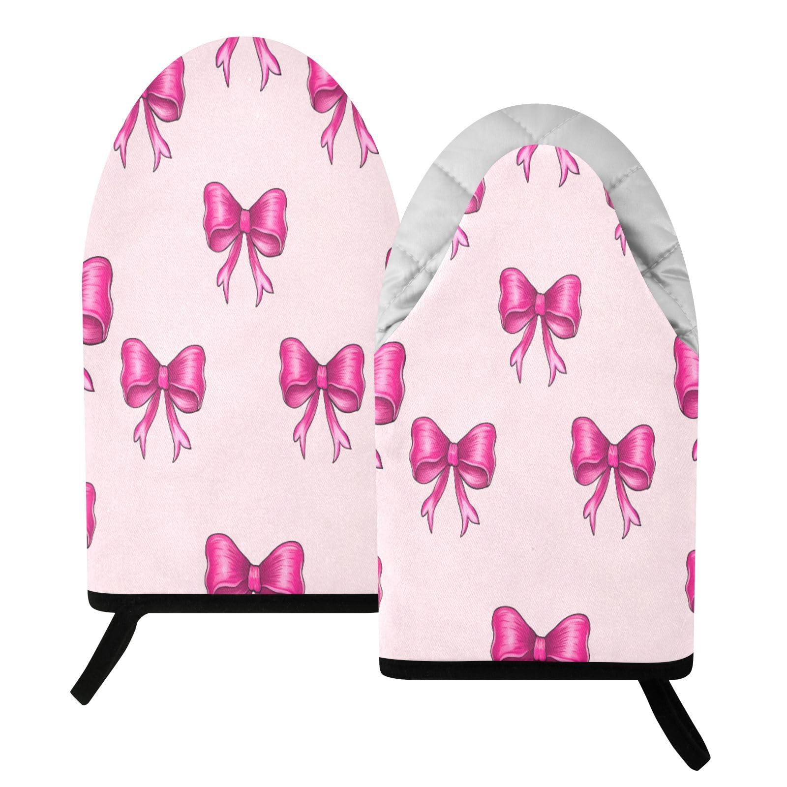 BURSTDDY Bows Oven Mitt,Heat Resistant Kitchen Mitts for Cooking