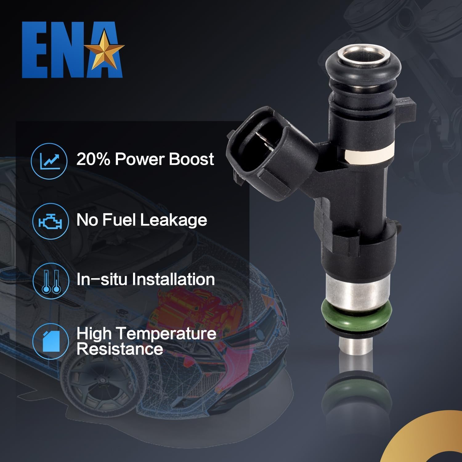 ENA Fuel Injector for FJ765 0280158066 5L2Z9F593DA 62369 822-11191 Set of 6 Compatible with Ford Mercury Explorer Flex Mountaineer V6 4.0L 2005