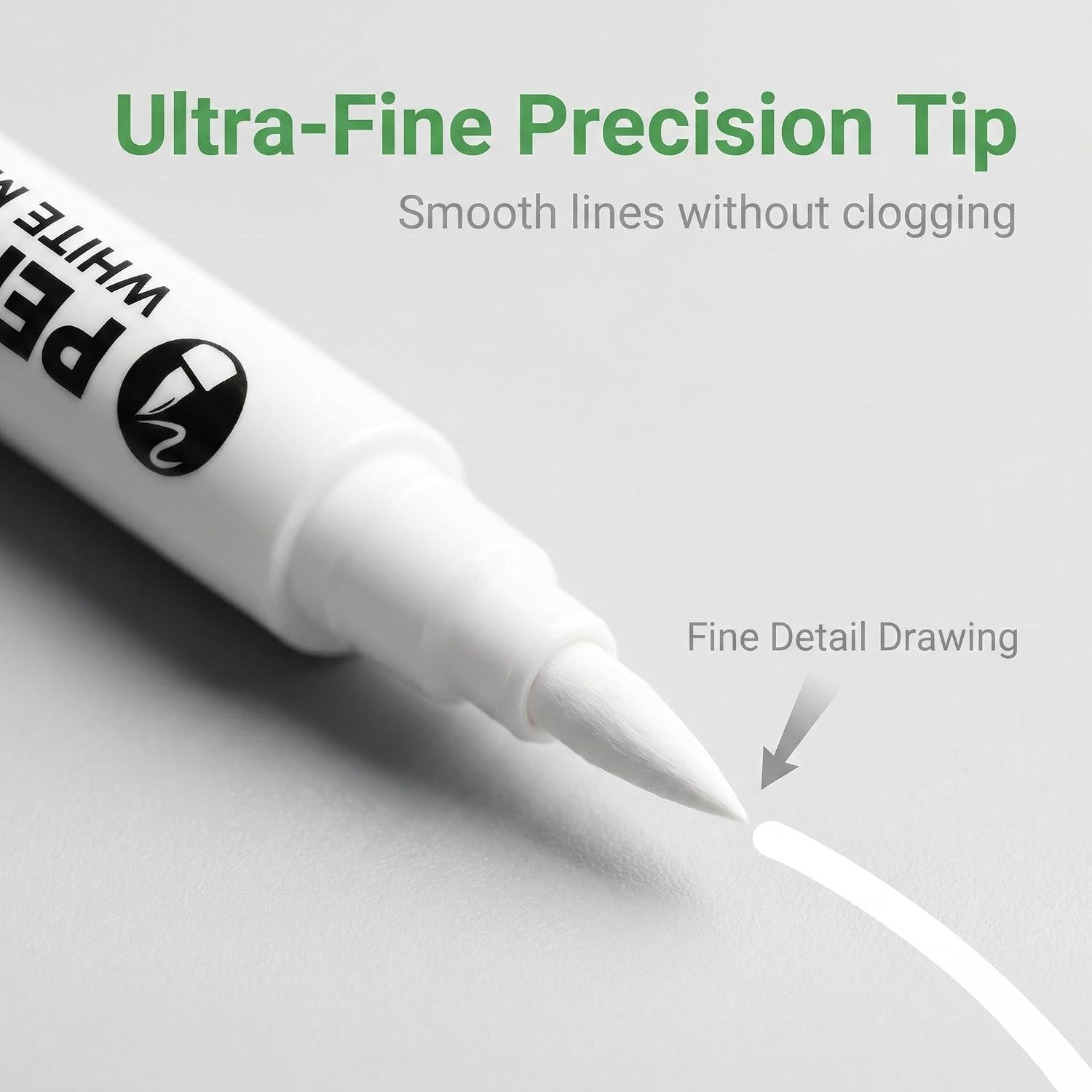 9Pcs White Acrylic Paint Brush Pens Christmas Decorations Permanent Marker Painting Coloring Pens Art Marker for Clothes Tire Wood Rocks Metal Canvas Plastic Ceramic Glass Scrapbook for Adults image 2