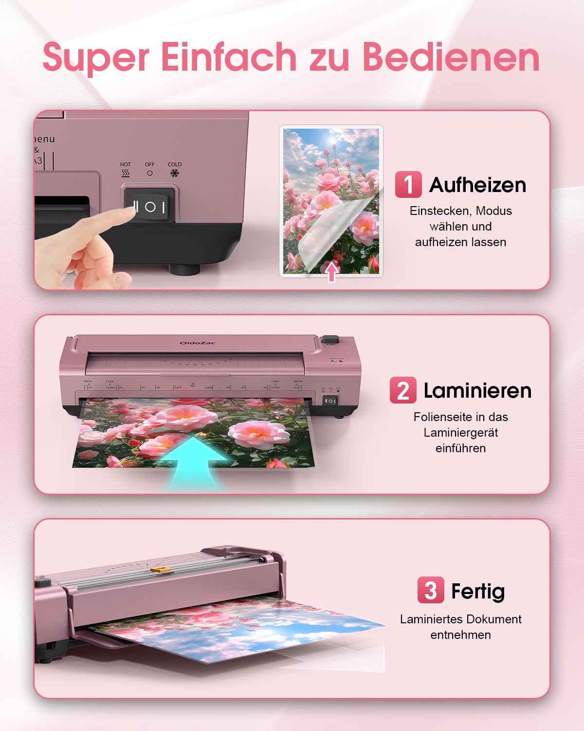 Plastificatrice A3/A4 da 13 pollici, con 20 pellicole per laminazione, a caldo e a freddo, in ABS anti-polvere, plastificatrice 10 in 1 con taglierino, trimmer e arrotondatore per angoli per ufficio