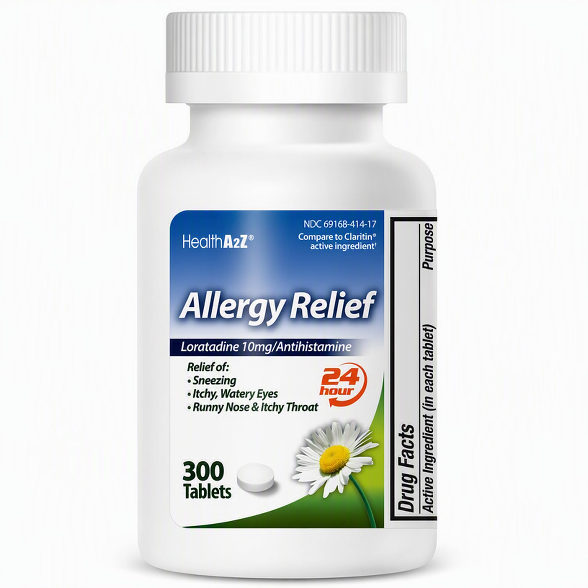 HealthA2Z® Allergy Relief | Loratadine 10mg | Antihistamin | Relief von Itchy Throat, Sneezing, Runny Noses | 24-Stunden Allergiemedizin (300 Tabletten)
