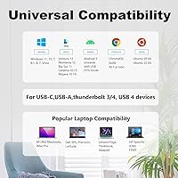 Vista 5 de WAVLINK Universal USB C Laptop Docking Station Dual Monitors 5K/4K@60Hz with 65W Host Charging for Thunderbolt 4/3, USB-C Windows, Mac, Chrome