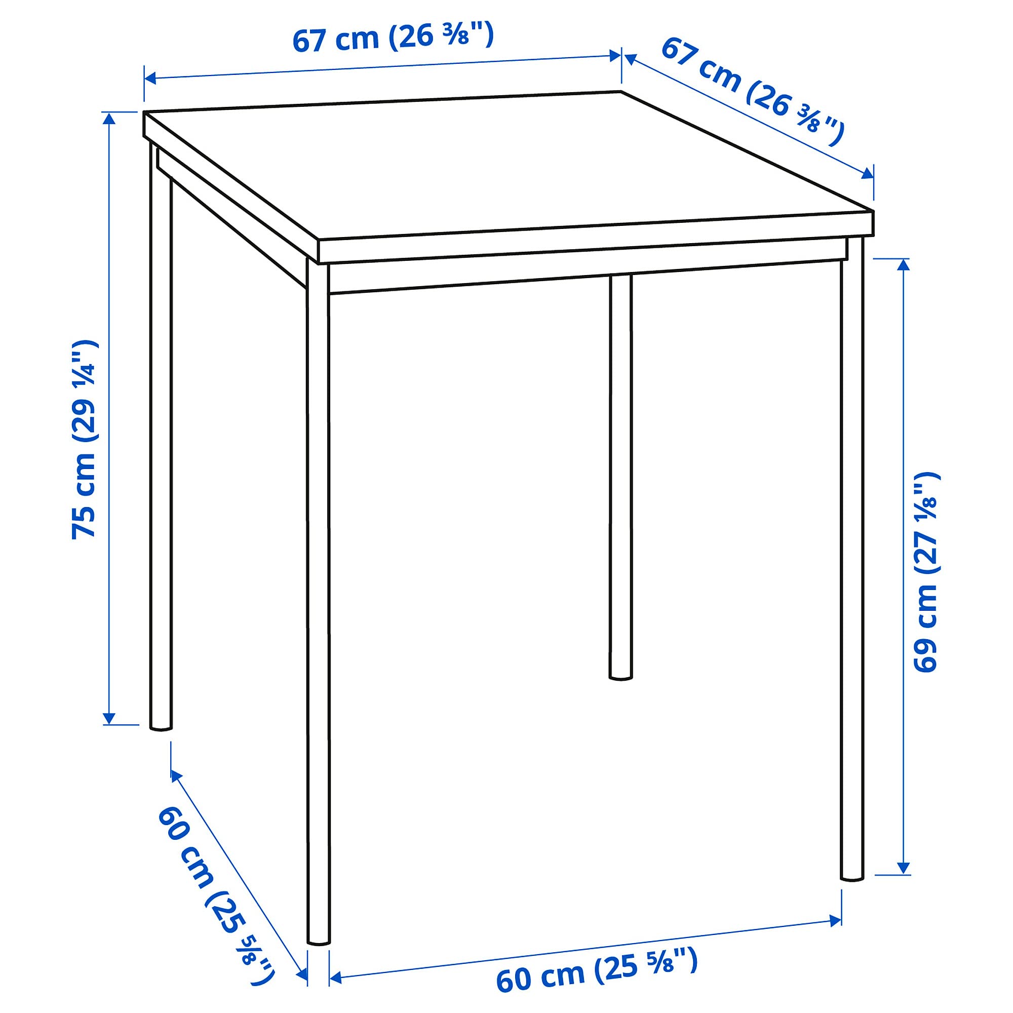 Generic SANDSBERG table, 67x67 cm, noir
