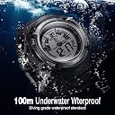 TEKMAGIC 10ATM Waterproof Digital Scuba Diving Watch 100m Underwater for Swimming and Running with Stopwatch and Luminous LCD Display Built-in gallery image