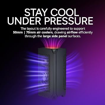 Cooler Master NCORE 100 Air Mini-ITX PC Tower Case, Anodized Aluminum, 3 Slot Horizontal GPU Mount, Compatible RX 7900 XTX|RTX 4090, Compatible SFX PSU | Air Cooler Up to 70 mm, USB Type C