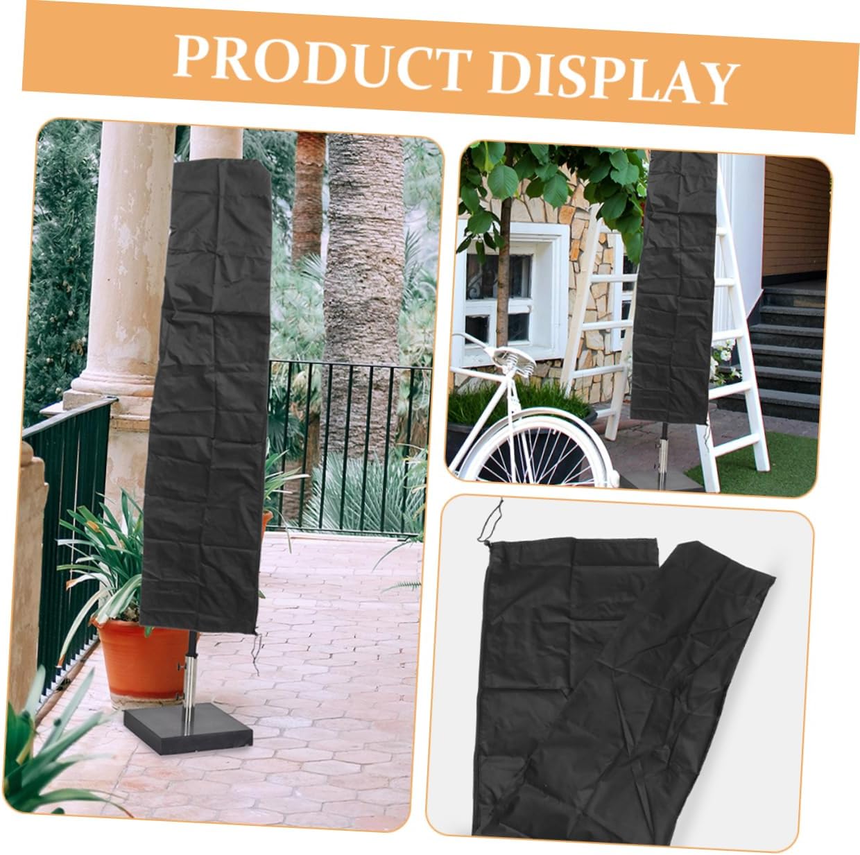 POPETPOP 4pcs Outdoor Umbrella Cover for Patio Parasol Oxford Cloth Protector for up to Umbrellas Easy to Carry and Robust Design