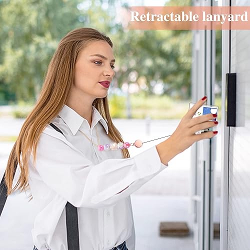 Miniatura 6 de Juego de 6 en 2 cordones retráctiles para insignias de identificación cordón para profesores con soportes para insignias de identificación bonitos