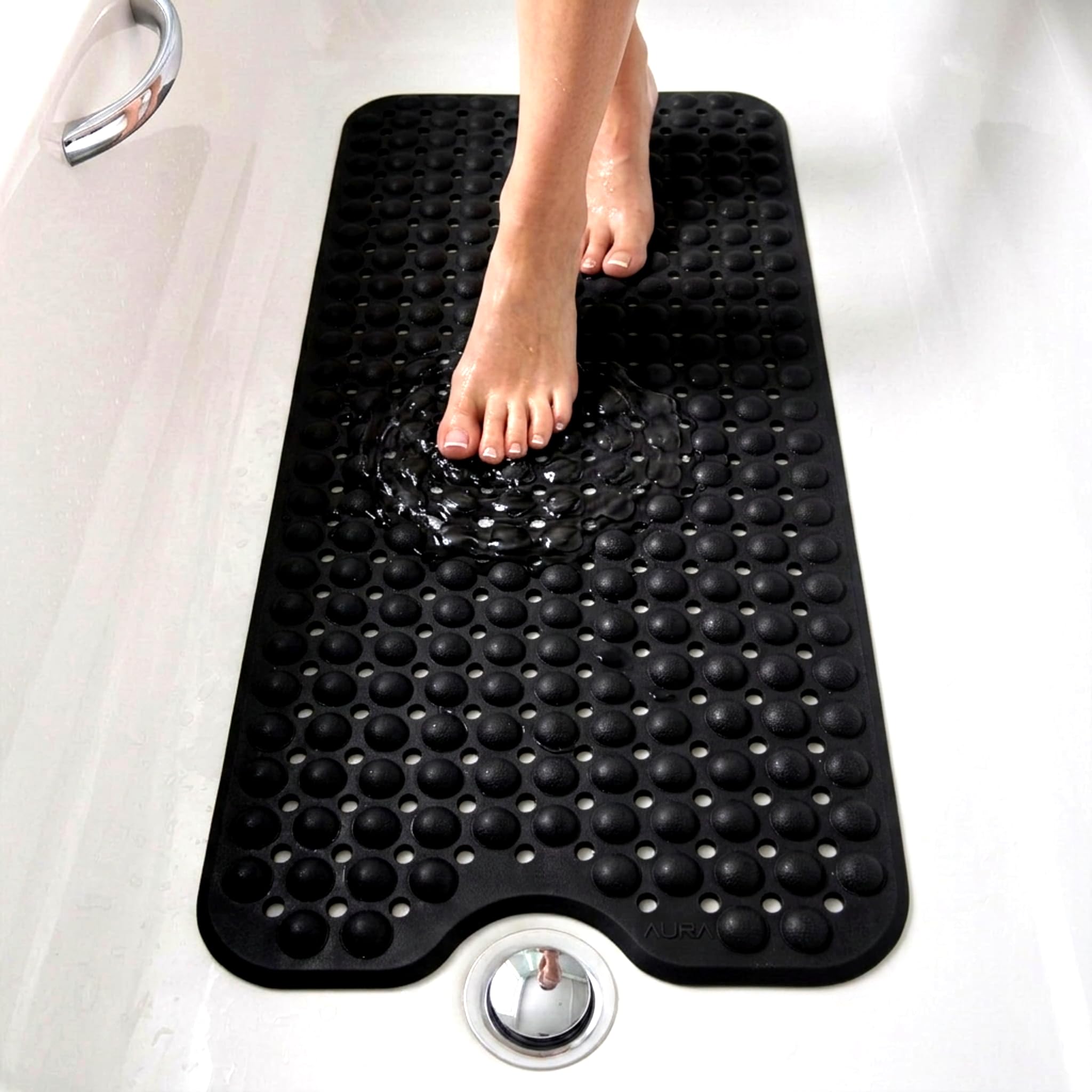 edihome, Alfombra Bañera Antideslizante, 100x40 cm, Alfombrilla Ducha, Burbujas con Ventosa sin BPA, Antibacterial, Resistente al Moho, Lavable a Máquina (Gris Claro, 100 x 40 cm) — view 16