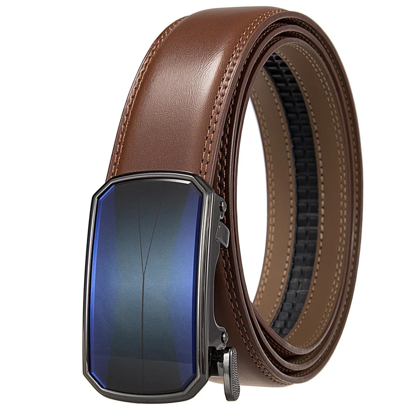 Ceinture en cuir véritable homme luxe noire marron ceinture pantalon costume chic - 8