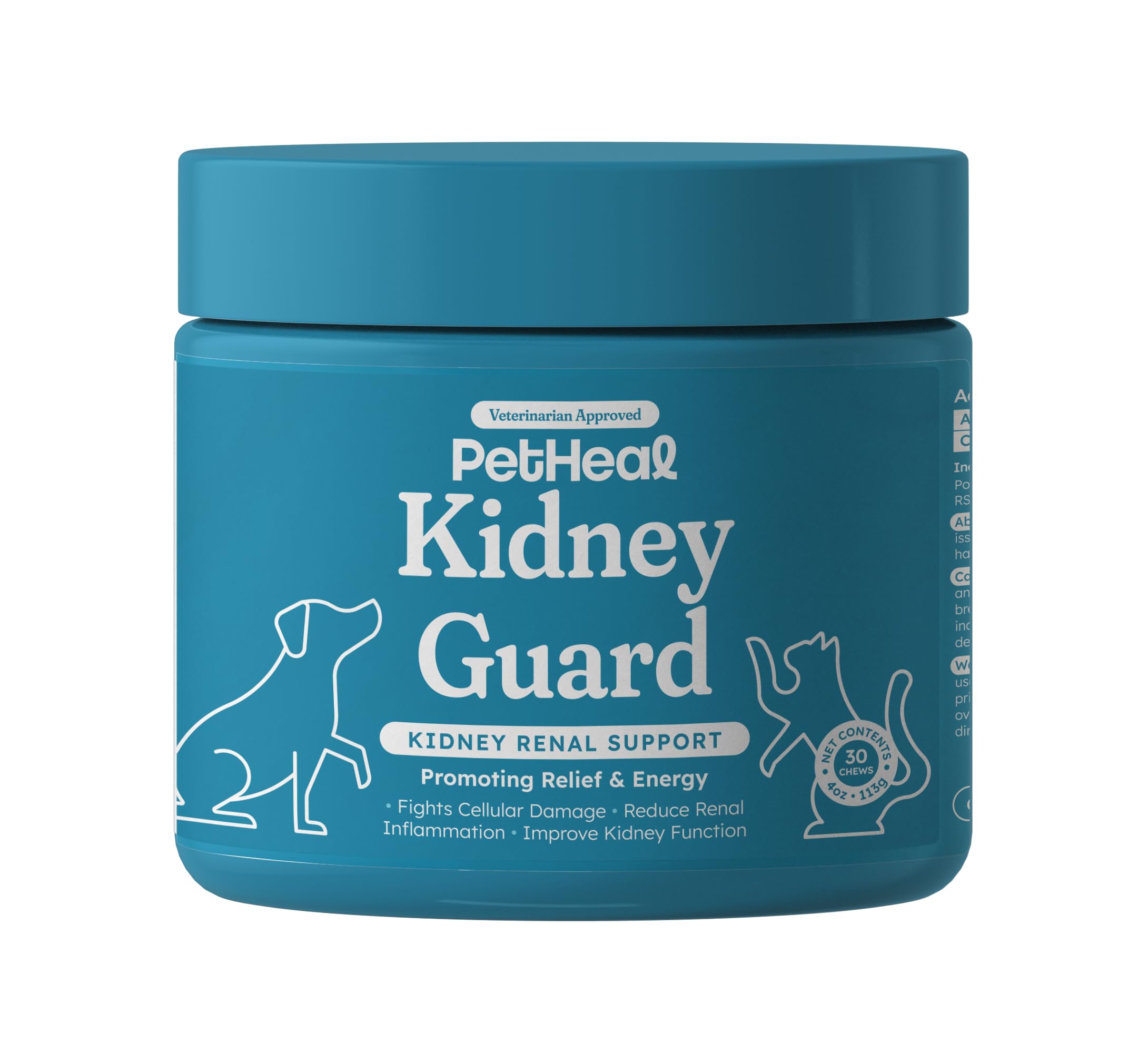 PetHeal Kidney Guard Chews for Dogs - Vet-Reviewed - Supports Renal Health & Energy with Astragalus, Cordyceps, Dong Quai & Rehmannia | Promotes