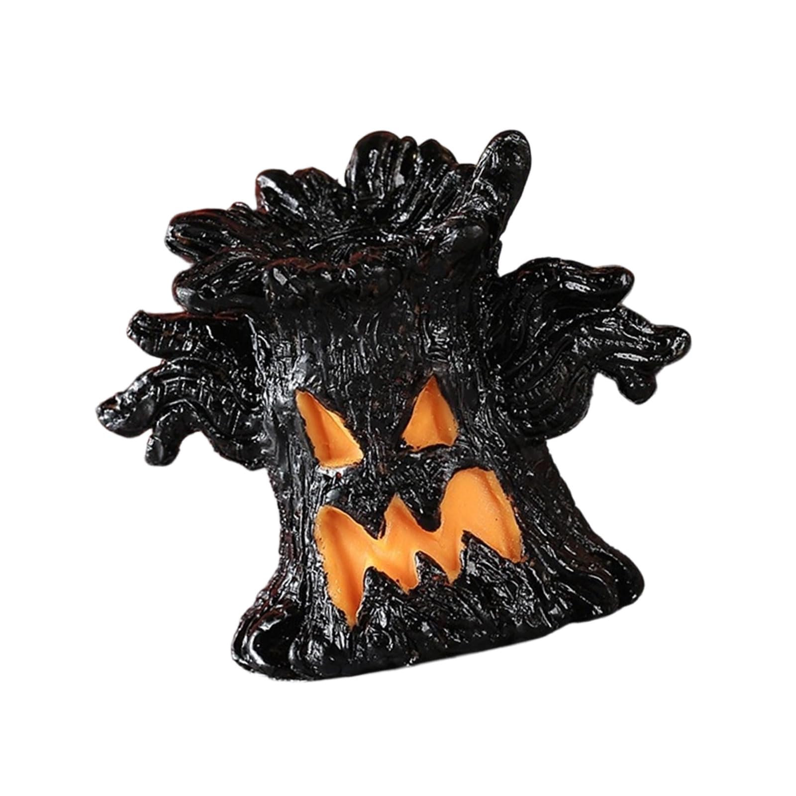 Halloween Tabletop Glowing Tree Ornament in Resin with Warm LED Light for Shelf Decor, Entryway Styling and Parties Halloween Glowing Tree Decor Resin Ornament Tabletop Shelf Accent Entryway Party Led