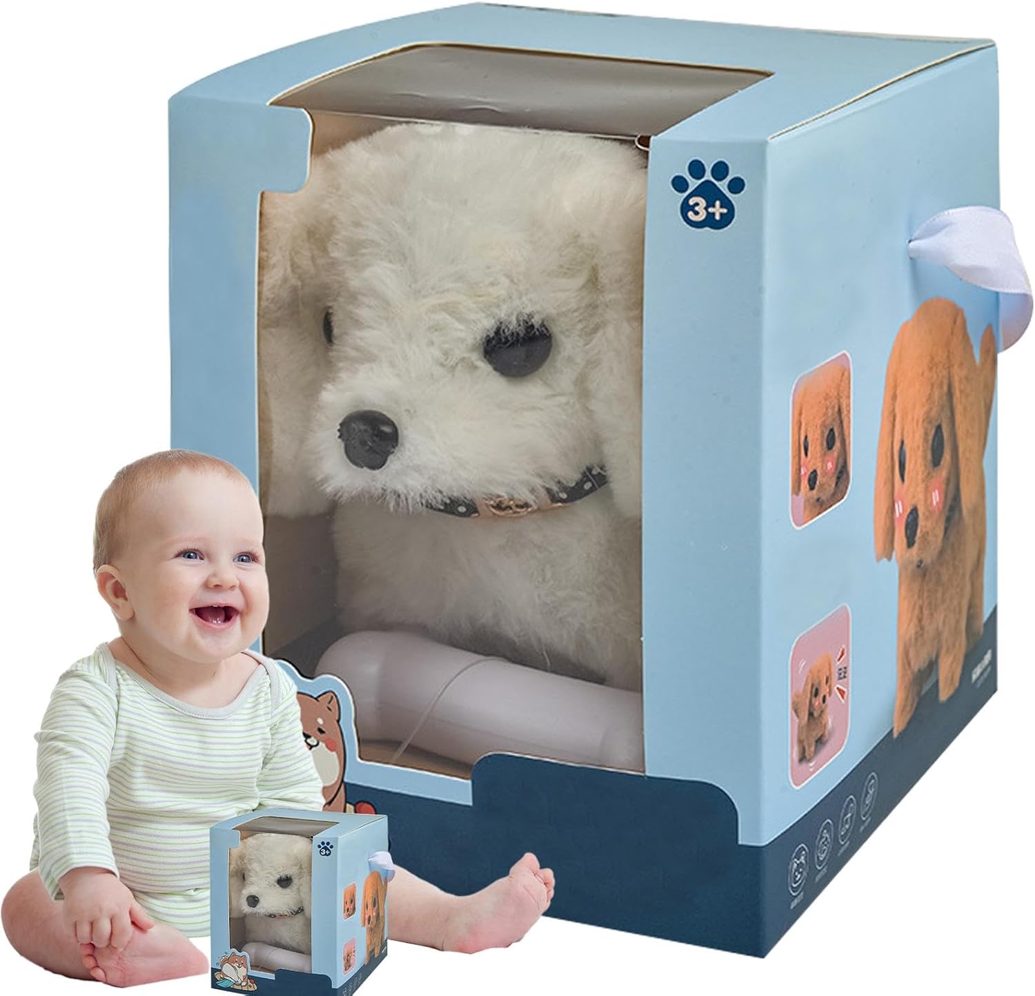 Smart Robotic Puppy | Interactive Plush Dog Toy For Kids | Walking, Barking, Wagging Tail | Realistic Robotic Pet For Boys And Girls Ages 0-3 | Cute And Playful