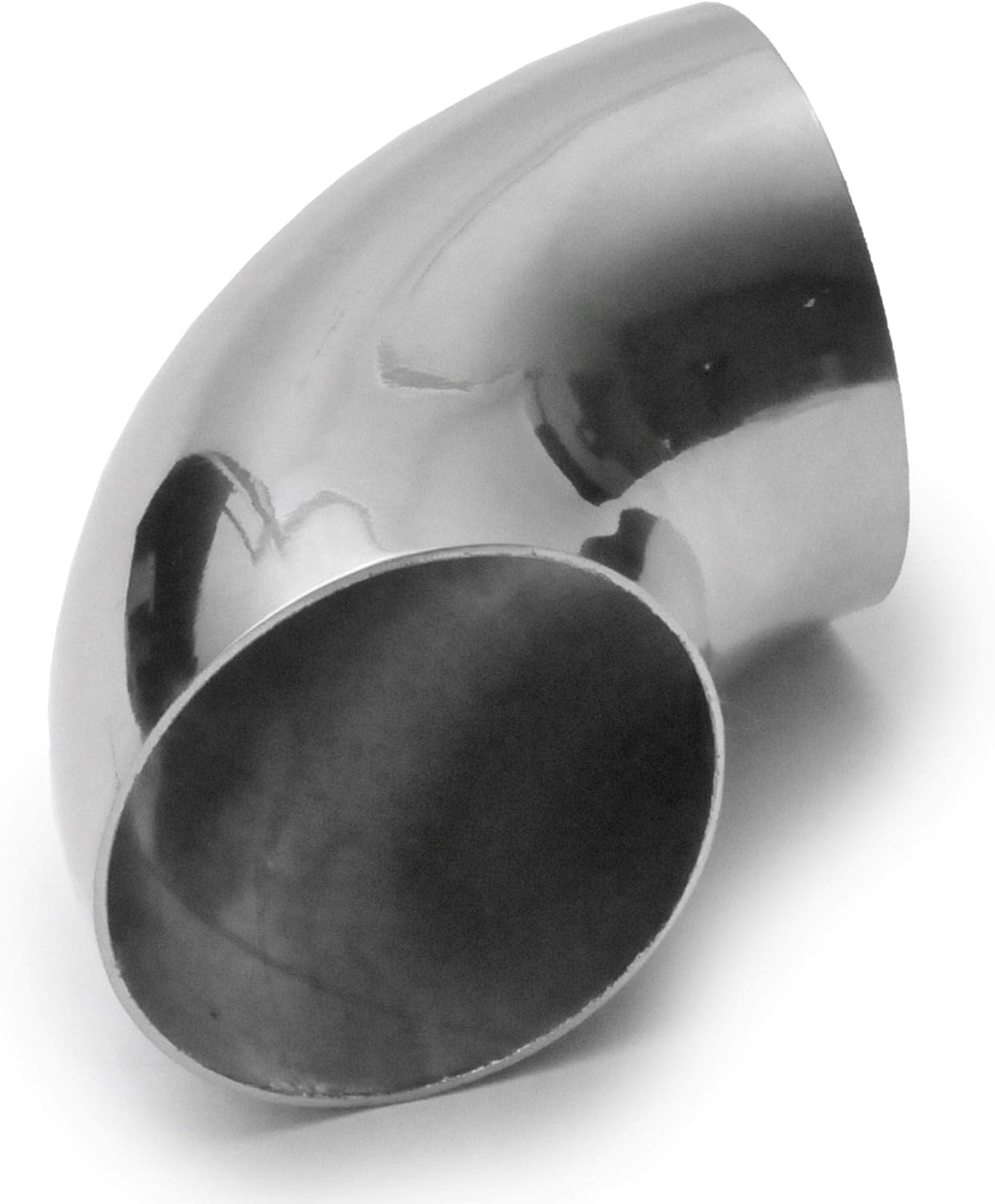 Krator 2.5" OD Stainless Steel 90° Mandrel Bend Elbow Exhaust Pipe- 2.5" Tight Bend Radius- 16GA/.065" Wall Thickness, Chrome (PIP402)