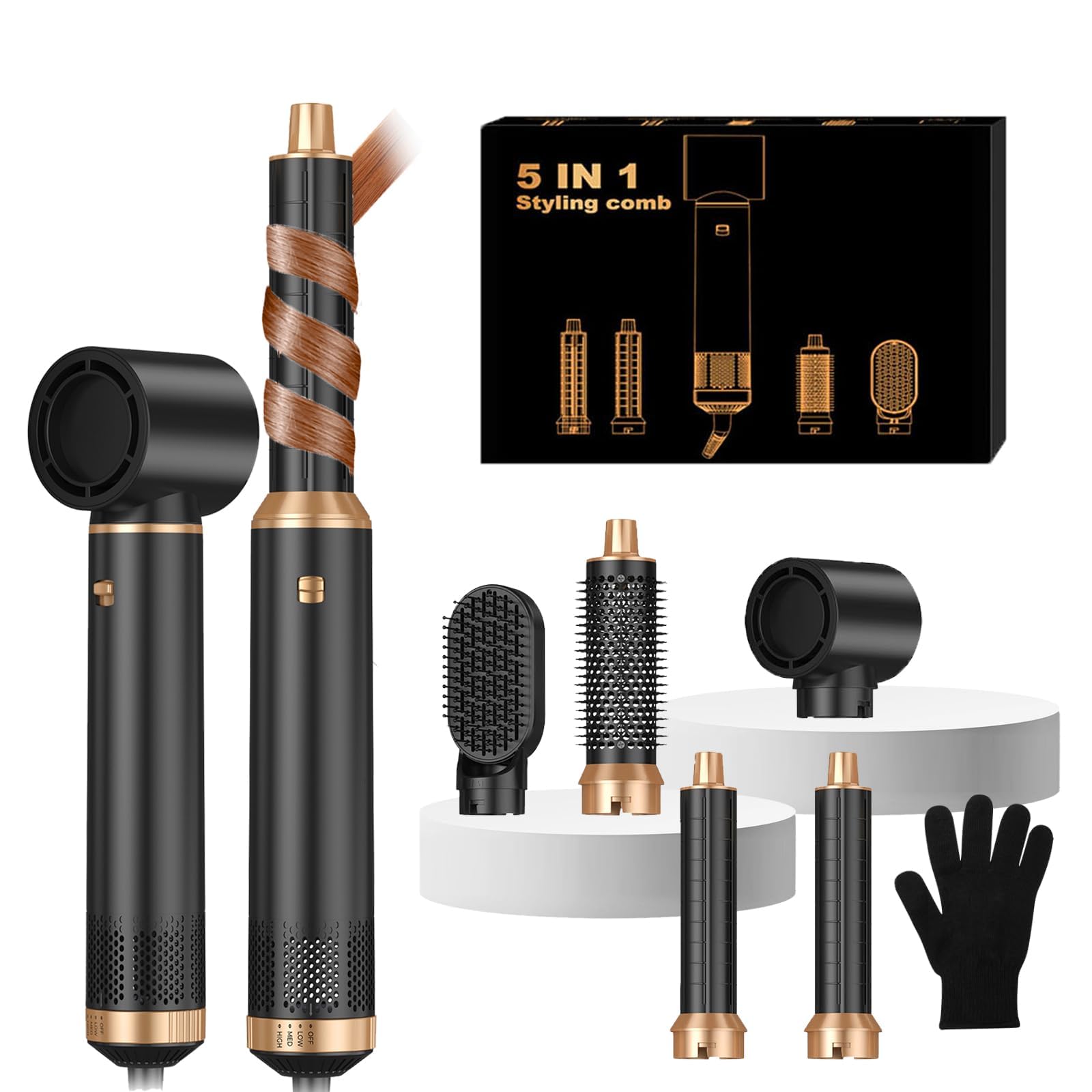 UKLISS Thermobürste Thermal Brush, für Natürlicher Locken & Glatteres Aussehen für Reise