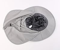 Vista 19 de Home Prefer Sombrero de malla para exteriores UPF50+ Sombrero de pesca de ala ancha con solapa para el cuello Azul marino