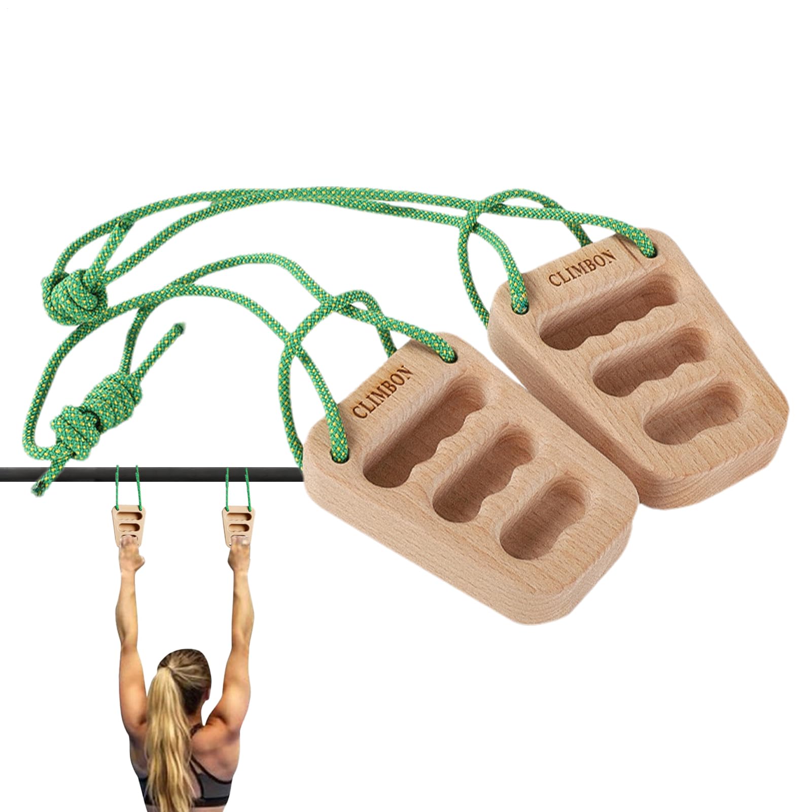 Rock Climbing Hangboard - 2pcs Finger Board Rock Climbing | Portable Fingerboard Trainer | Grip Strengthener Wood Hangboard, Home Gym Fitness Workout Equipment, Sturdy haang Board For Climbers