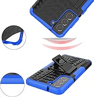 Vista 6 de Funda de teléfono para Samsung Galaxy S21 FE Gaxaly S 21 FE 5G con protector de pantalla de vidrio templado y accesorios de célula protectora Azul