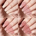 TOMICCA Jelly Ensemble de polonais à ongles en gel rose - 4Pcs Pink Nude blanc pur Gel polonais UV Gel Nail Polish cristal clair Polish Gift Set Manucure Gel Nails Kit pour Nail Art Salon Accueil DIY