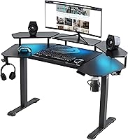 Vista 20 de EUREKA ERGONOMIC Escritorio de pie de altura ajustable, escritorio de computadora con bandeja para teclado de 72 pulgadas, escritorio de estudio