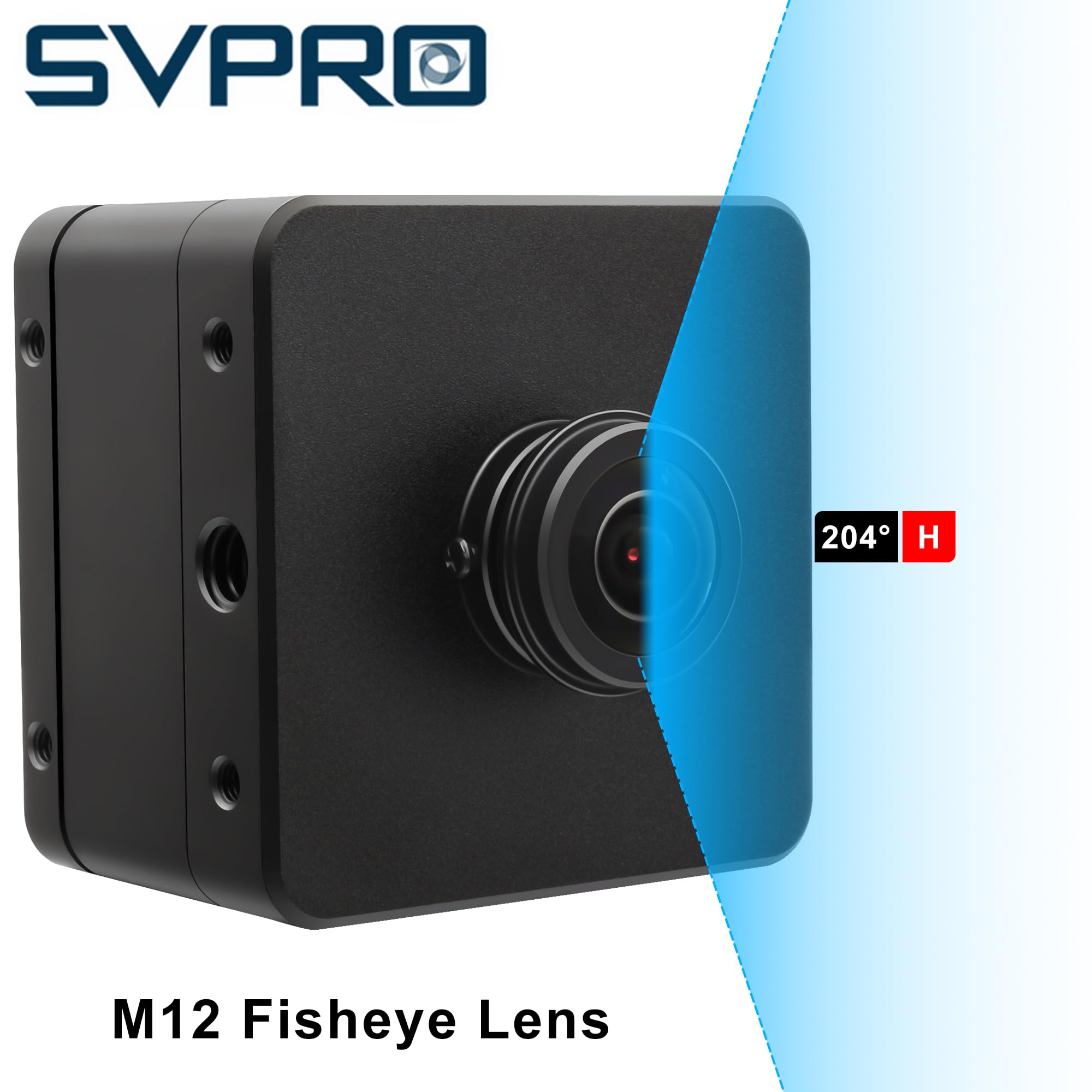 Svpro Fotocamera USB 3.0 da 12 MP, webcam ad alta velocità da 1080p a 230 fps con obiettivo fisheye da 204°e struttura in metallo, fotocamera UVC HD IMX577 per computer e laptop