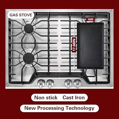 Miniatura 6 de Sartén de hierro fundido de 17.6 x 10 pulgadas, placa superior plana para todas las estufas, incluyendo inducción, apta para horno, antiadherente