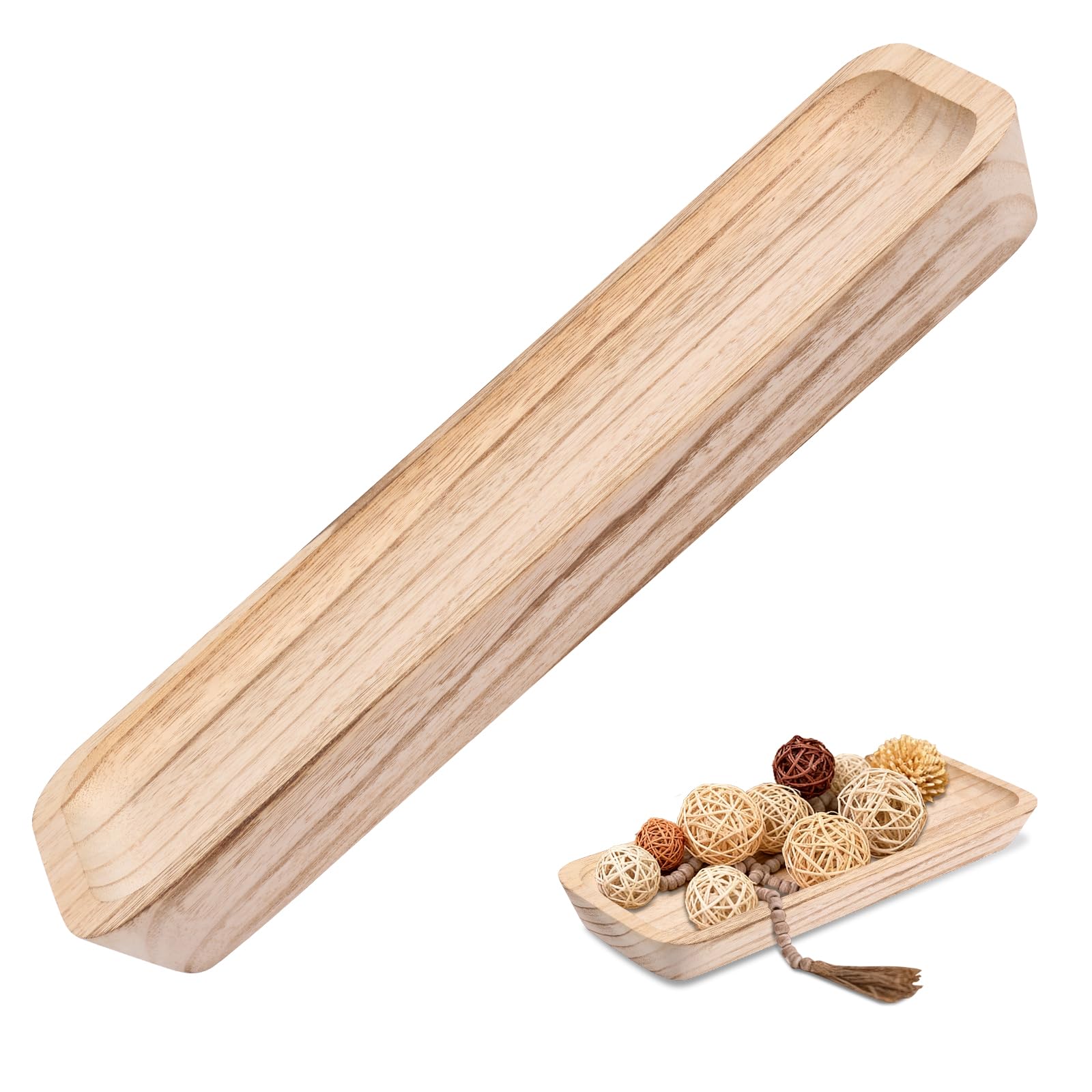 Grand Bol à Pâte Décoratif En Bois Xaatren – Style Rustique 76 Cm – Pour Déco De Table Ferme