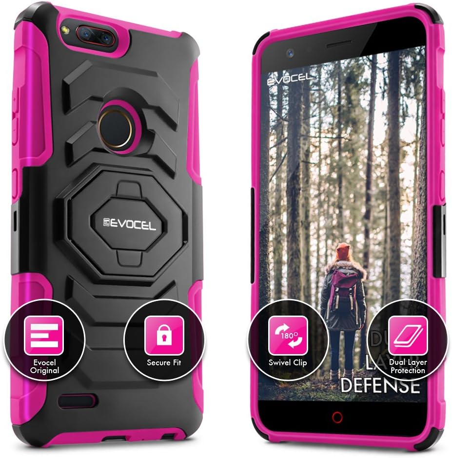 ZTE Blade Z Max (Z982) Case, Evocel [New Generation Series] Belt Clip Holster, Kickstand, & Dual Layer for ZTE Blade ZMax/ZTE Z982 / ZTE Sequoia, Pink (EVO-ZTESEQUOIA-XX05)
