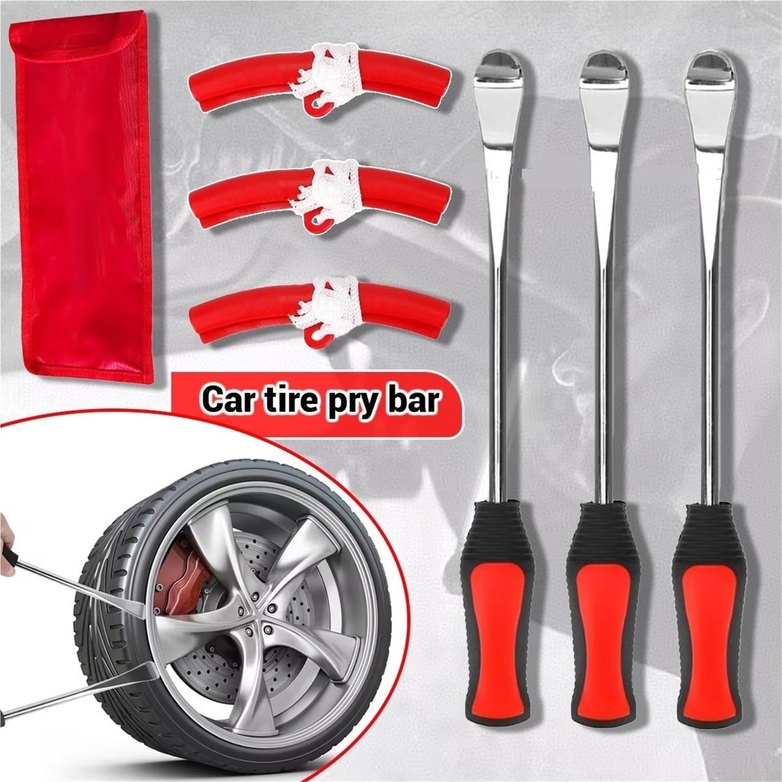 Narzędzia do zmiany opon, łyżki do naprawy opon motocyklowych, zestaw 30 cm, łyżki do rowerów, ochraniacze felg Autotrimgereedschap(7 piece)