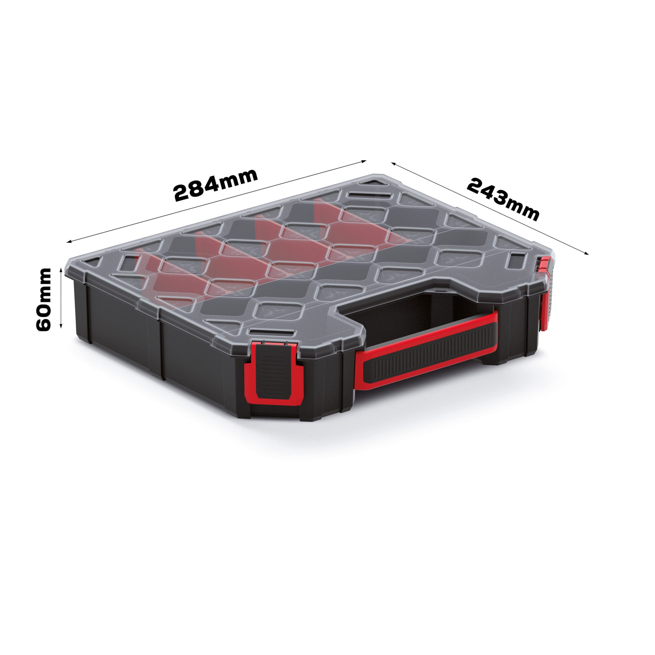 botle Organizador para tornillos, contenedor de taller, 29 x 41,5 x 29,5 cm, universal, maletín, armario de herramientas, caja organizadora, caja clasificadora, garaje