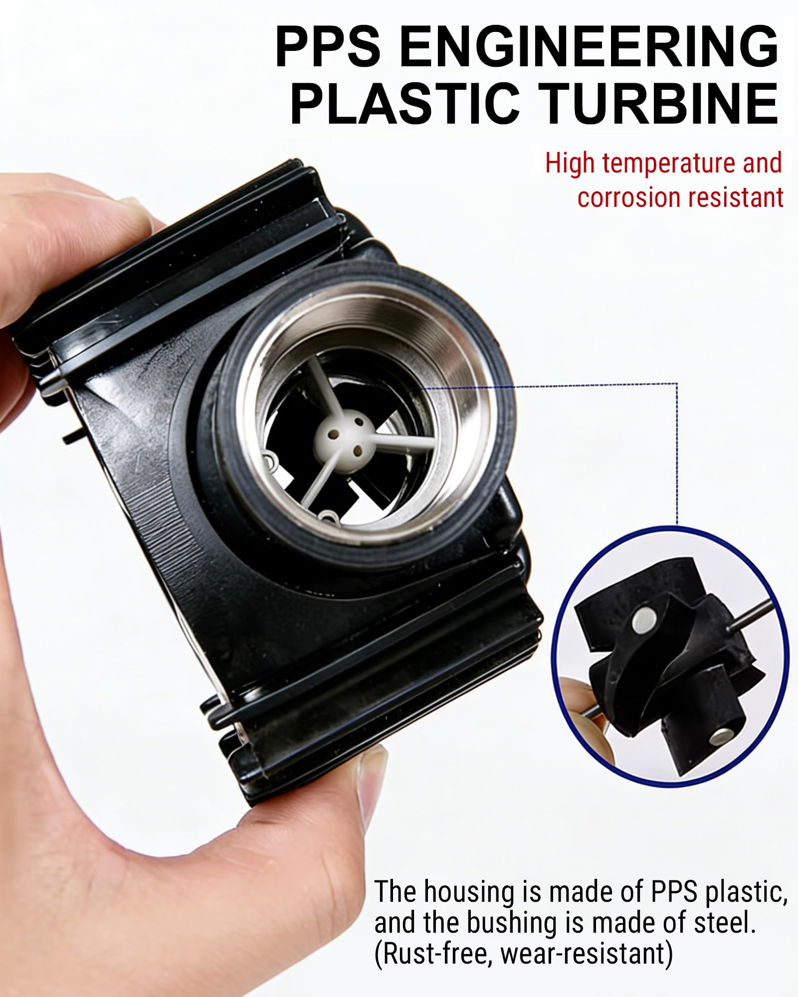 Uadme Digitale turbine-debietmeter, 1 inch, elektronische