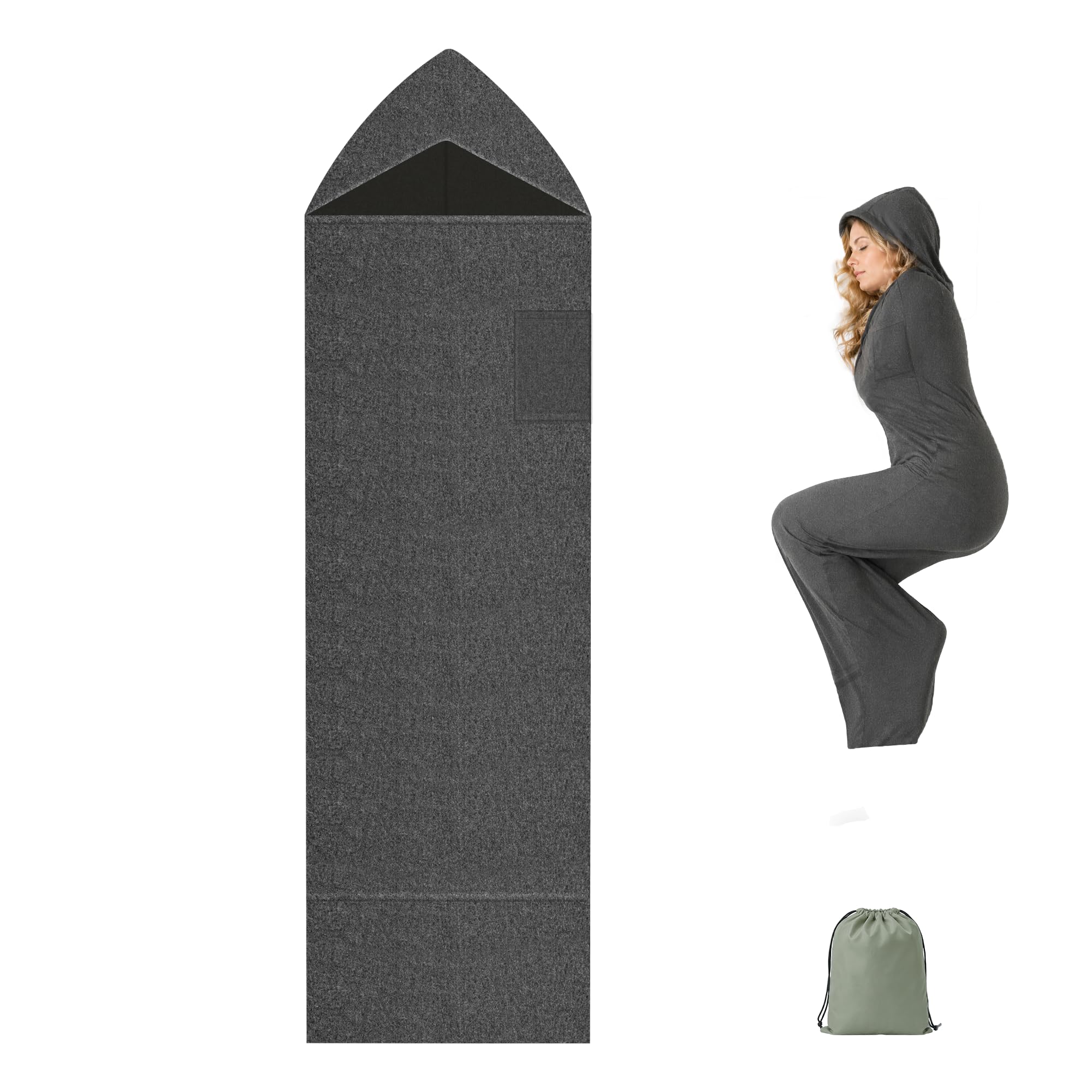 Photo 1 of MREKFO Hooded Sleep Sack for Deeper Sleep (Gray, M)