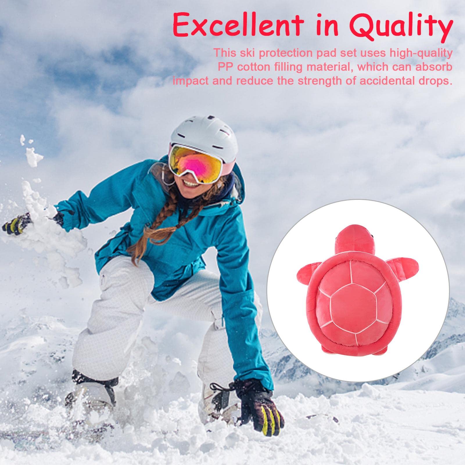 Keptfeet Protection Tortue Dessin animé, équipement Protection Ski Efficace, Ensemble Coussinets Protection Hanche Ski pour Enfants, Protections Protection pour Adultes
