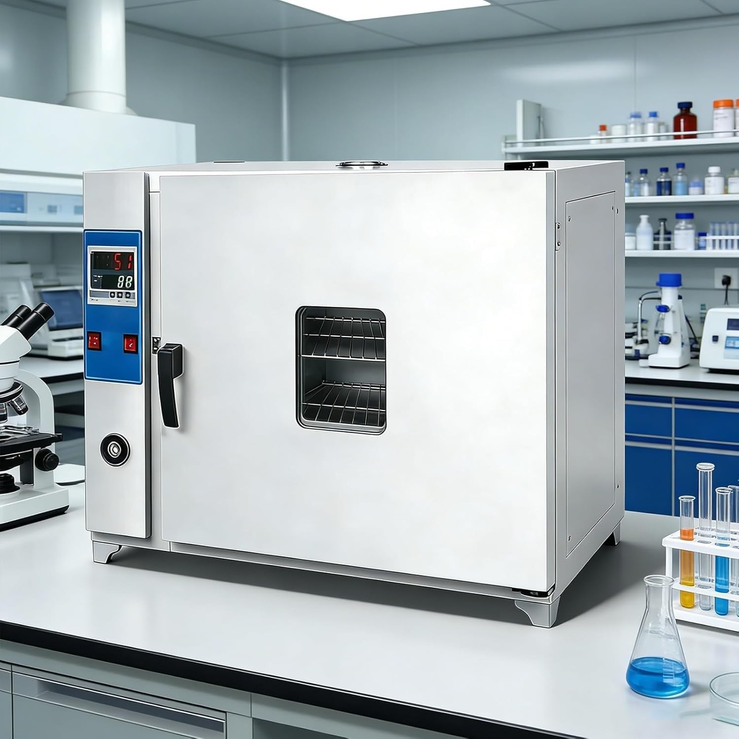 Forno termostatico a riscaldamento elettrico,convezione forzata a costante | Per laboratorio/industria, con controllo della temperatura e display a LED