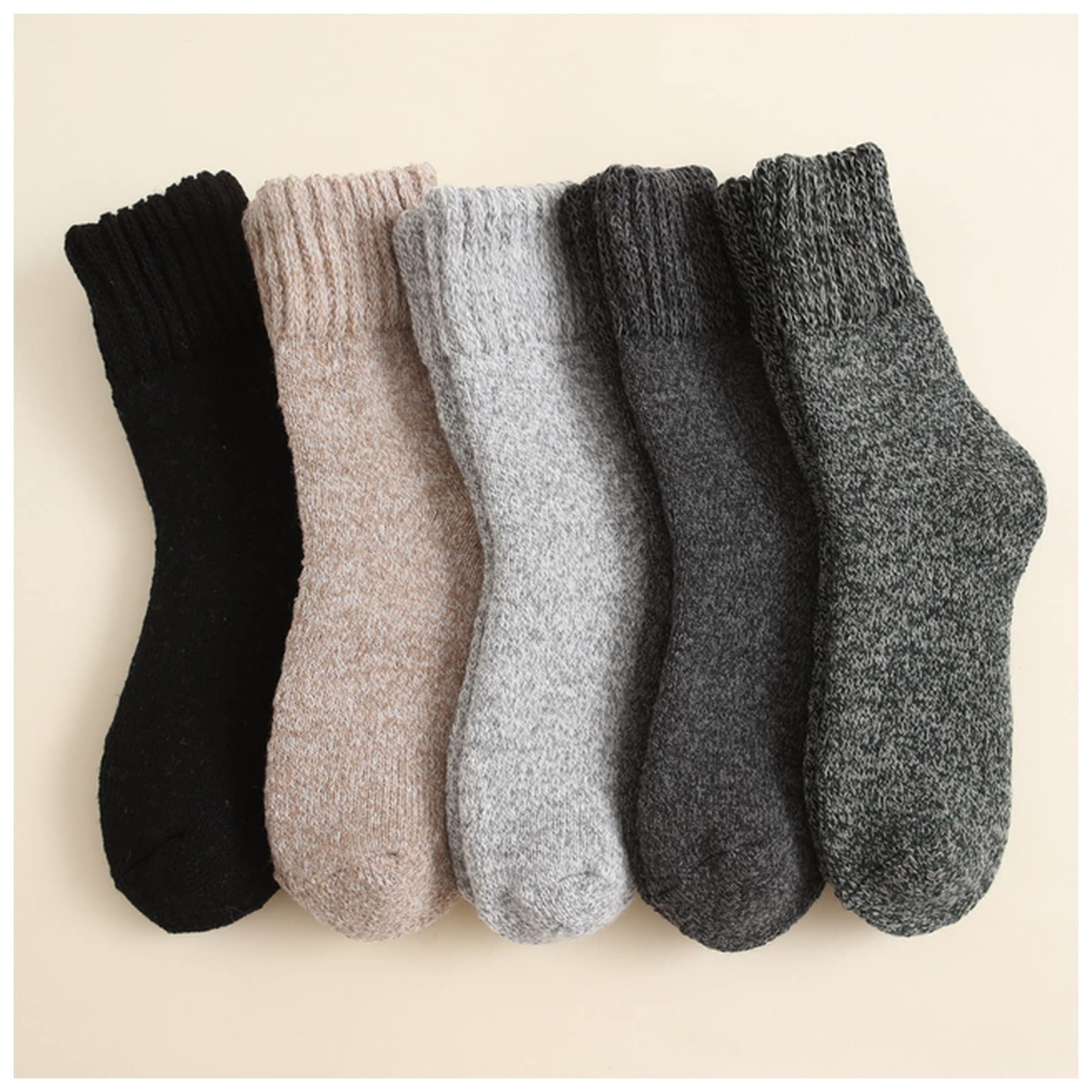 Wollsocken 5 Paare Super dicke Wollsocken Baumwolltuch Baumwolltuch Warmes Winter Socken Weiche Thermal Kaschmir Schnee Casual Socken EU 39-45 Wollsocken Damen ( Color : Mix Colors , Size : EU 39-45 U