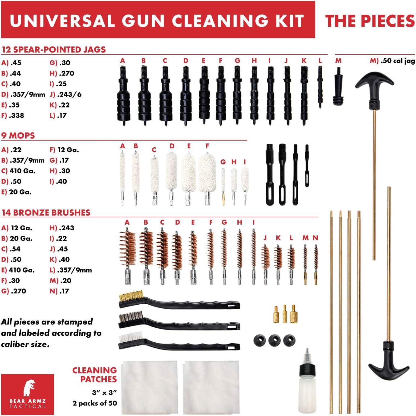 Universal Gun Cleaning Kit | American Company | Perfect for Shotguns, Rifles, Muzzle Loaders, Handguns and Pistols