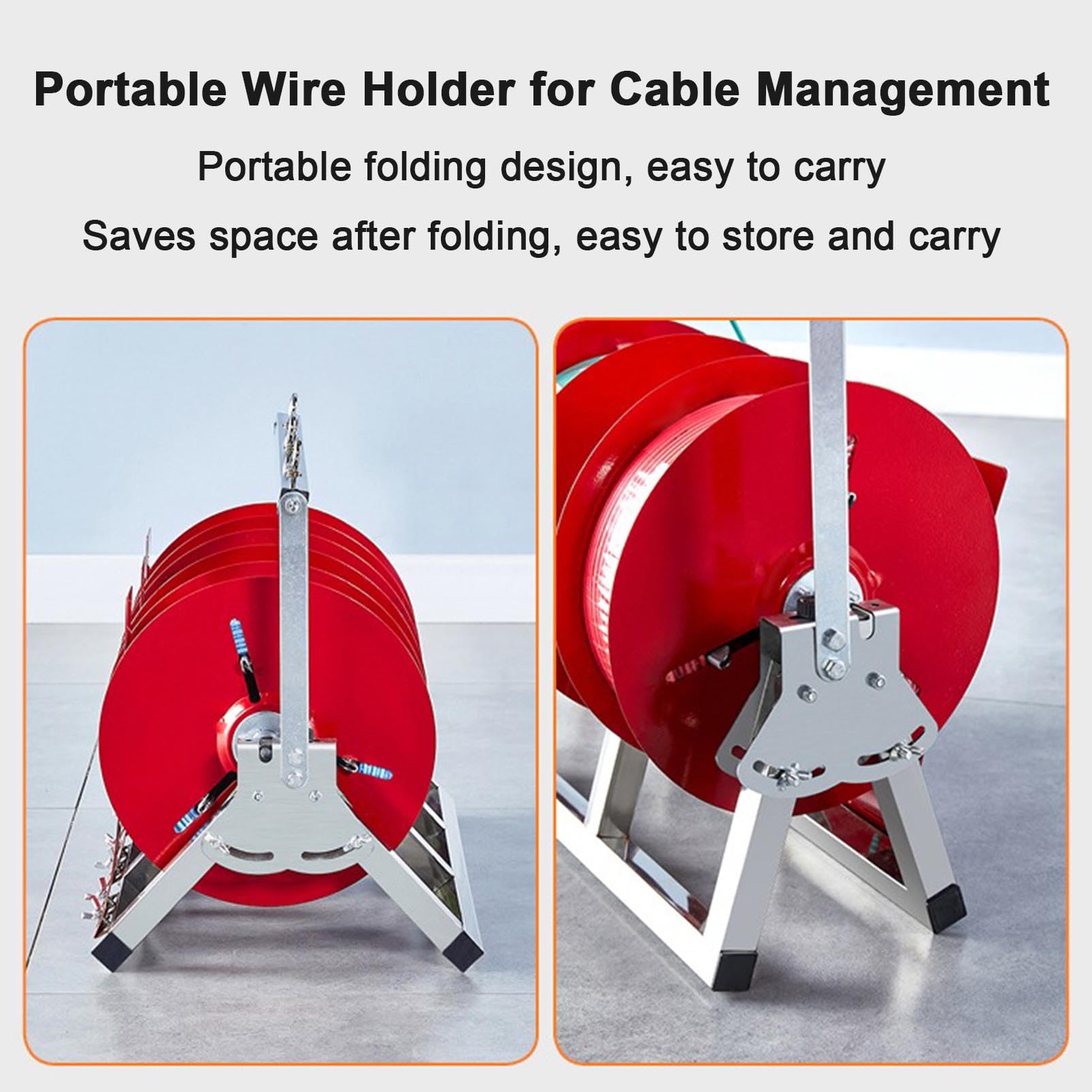 Genérico Dispensador de Carrete de Alambre Resistente, Soporte de Carrete de Cable de extensión, Soporte de Carrete de Alambre, Carrete Ajustable del Almacenamiento del Cable eléctrico