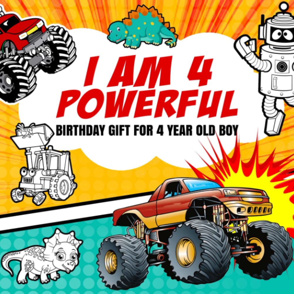 4 Year Old Boy Birthday Gifts : I am 4 & Powerful | Birthday Gift For 4 Year Old Boy: Cute Birthday / Christmas Gift for Little Boy Age 4
