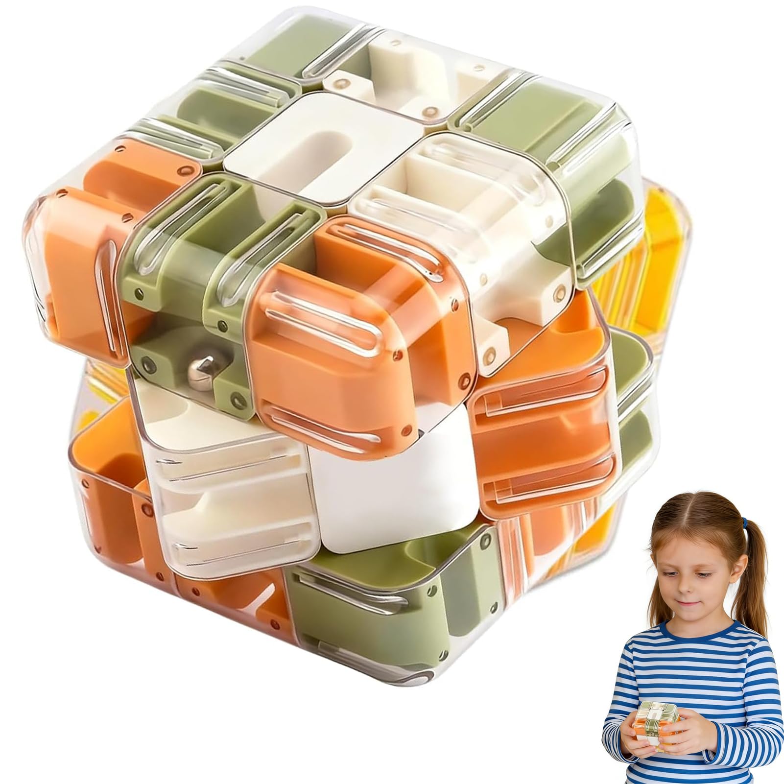 STFYUG 3D Labyrinth würfel Puzzle Spiel, Large-Labyrinth 3D Puzzles, Interaktives Würfel Labyrinthspiel Pädagogisches Denkspielzeug, Geschenk für Stressabbau Konzentration Logiktraining (B)
