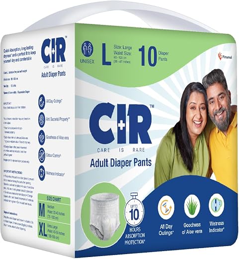 CIR Adult Diaper Pants Style | Adult Diaper Large Size (L)|Waist (90-120cm I 35" - 47") |10 hr Absorption-Protection | Uni...