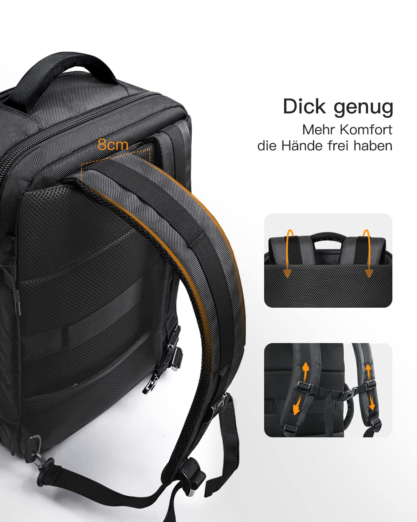 Inateck 35L Supergroßer Handgepäck Reiserucksack Laptop Rucksack für 15,6-17 Zoll Notebooks, Flug Genehmigt Kabinenrucksack für Weekender | Spritzwassergeschützt laptop backpack, für 15,6-17 Zoll Notebooks, Flug Genehmigt Kabinenrucksack, Weekender/Busine