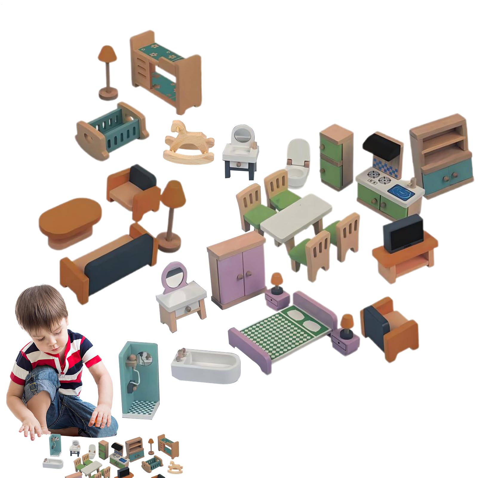 Mobili per Casa delle Bambole Casa delle Bambole Realistica con Giochi