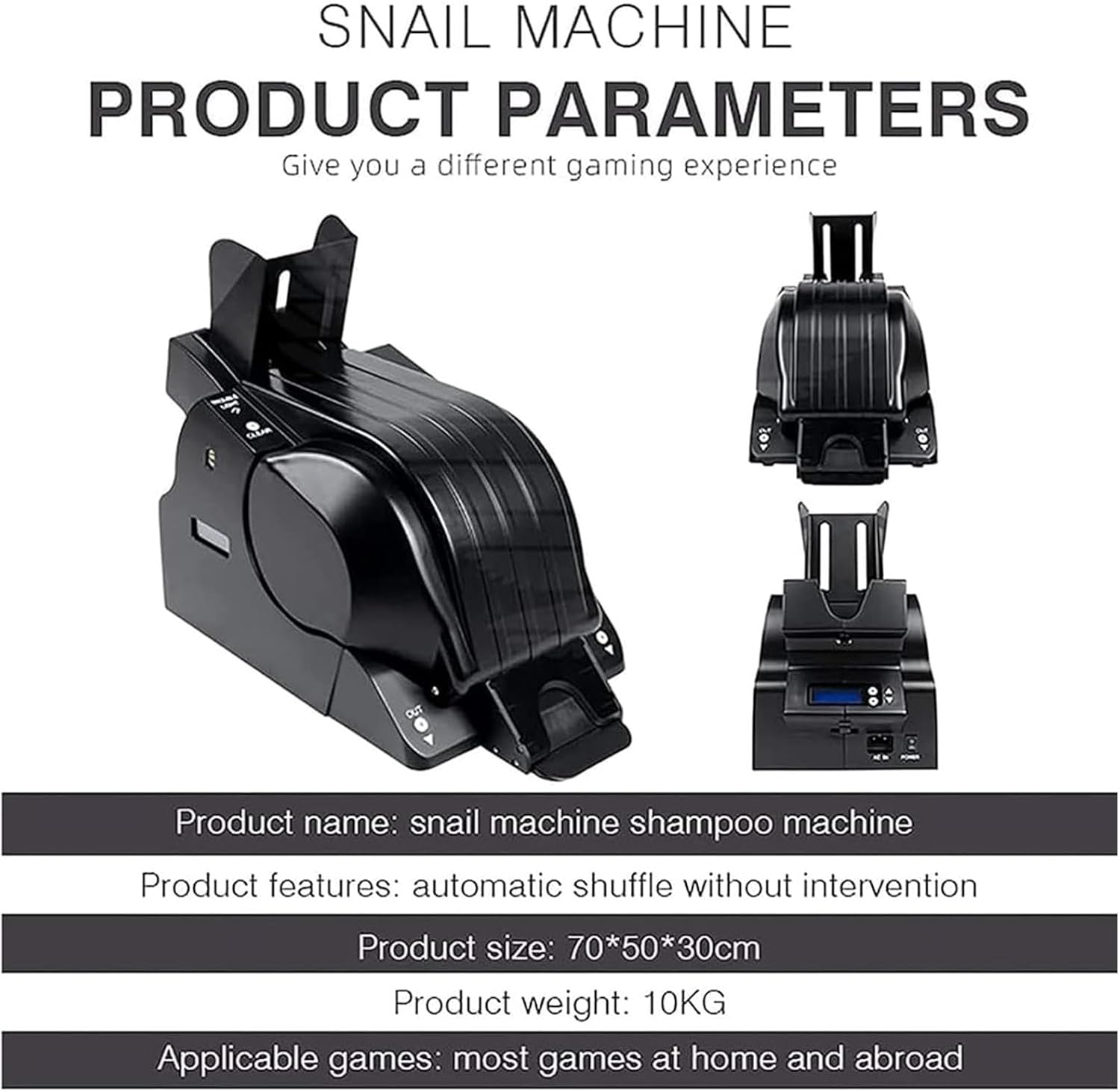 2 in 1 Fully Automatic Card Shuffler and Dealer, Multifunction Poker Card Shuffling Dealer for 8 Decks, Poker Card Splitting Machine for UNO, Texas Hold'em, Home, Blackjack