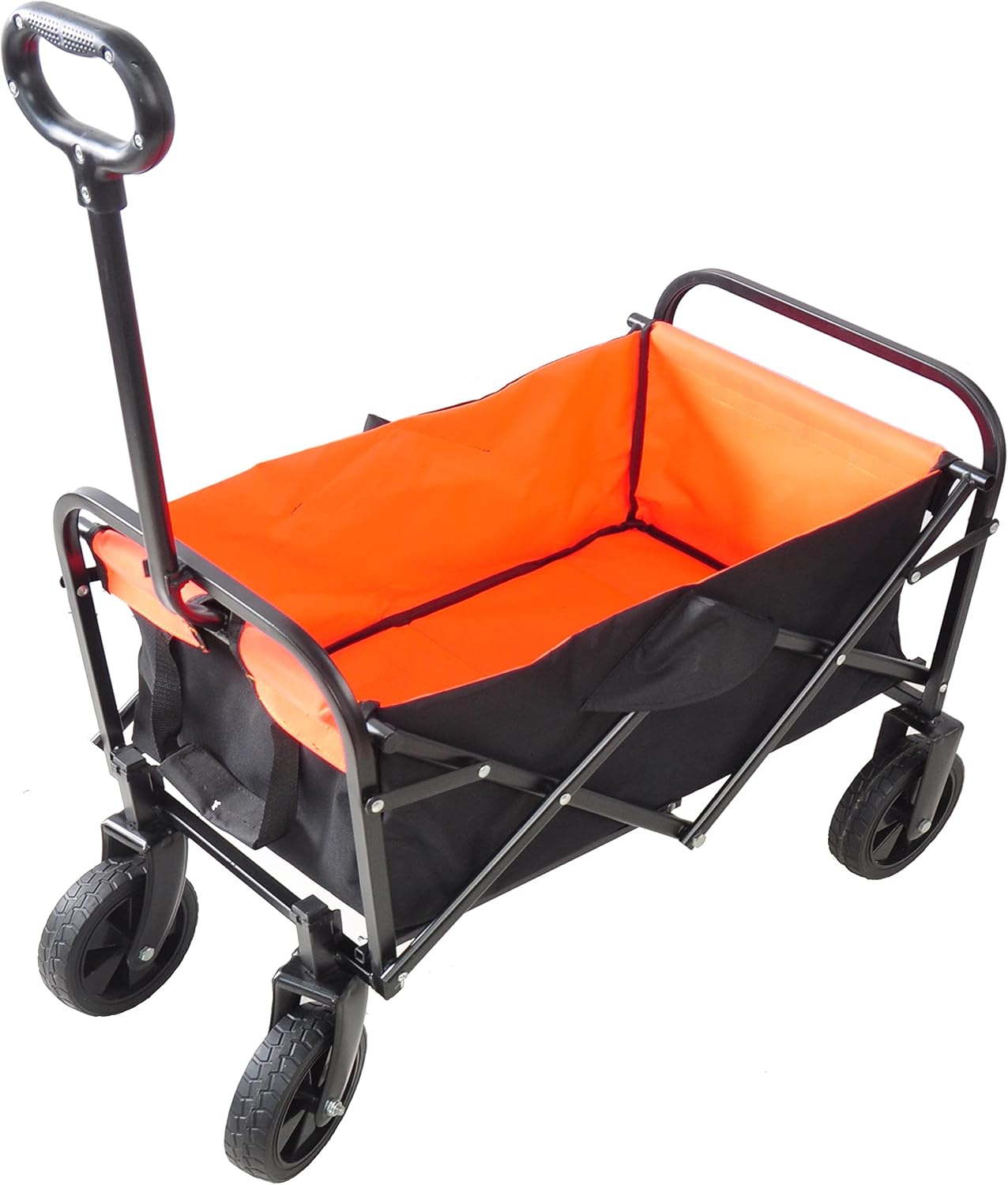 Mini Folding Wagon GShopping Beach Cart (Black+Yellow)